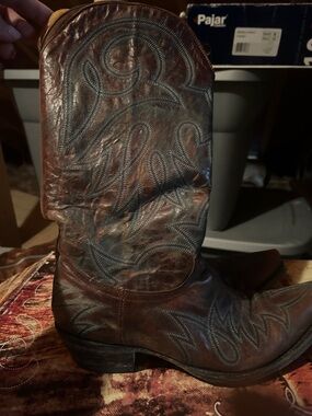 Old Gringo Brown Distressed Leather Heeled Cowboy Boots